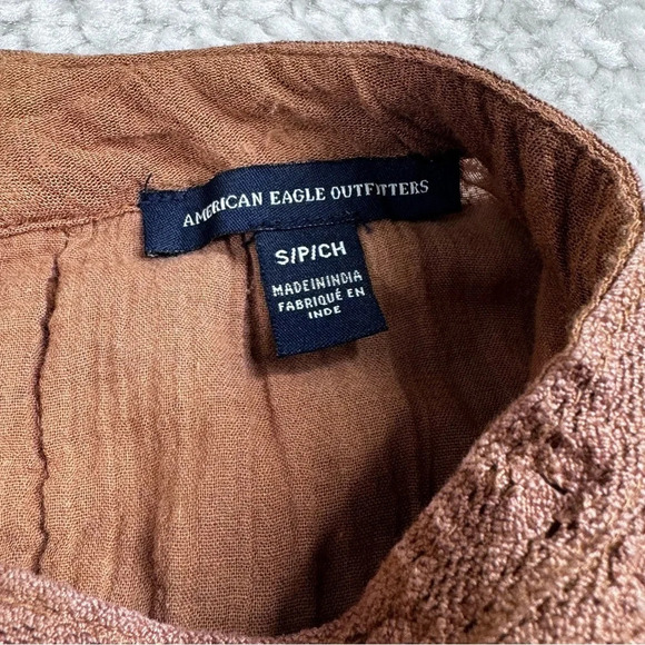 American Eagle Boho Shirt Top. Lace Bell Sleeves. Coquette Romantic. Small - Picture 4 of 10